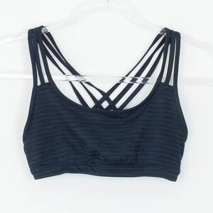 Athleta‎ Womens Athletic Sports Bra Size XS Navy Blue Strappy Crisscross Back